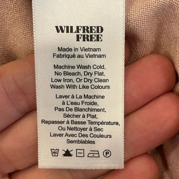 Aritzia Wilfred Free Diapason Tee Pink Blush Long Sleeve Medium Lightweight - Picture 6 of 7